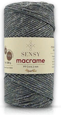 Sensy Premium 2mm 251 Yards Sparkle Polyester Rope 90% Polypropylene 10% by SSENSY