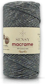 Sensy Premium 2mm 251 Yards Sparkle Polyester Rope 90% Polypropylene 10% by SSENSY