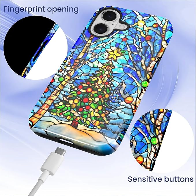 Case for iPhone 17, Scratch Resistant Hybrid Double Layer Hard Shell，Christmas - Image 7