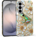 for Samsung Galaxy S26+ Case, Stained Glass Frog Flowers Pattern Glossy 2 in 1 by Teonvpu