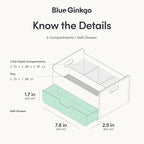 BLUE GINKGO Portable Desk Organizer – Compact 3 Compartment, Half-drawer - Image 4