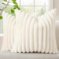 decorUhome Summer Cozy Faux Fur Throw Pillow Covers 26x26 Set of 2 Decorative by decorUhome