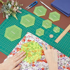 BENECREAT 16 Sizes Hexagon Quilting Template, Acrylic Intricate Sewing Machine - Image 3