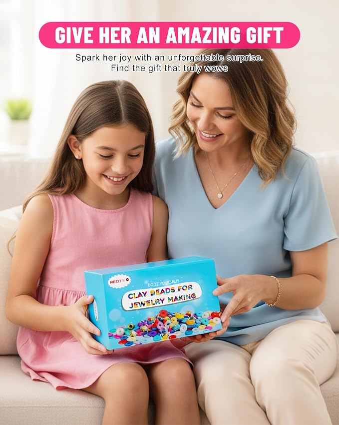 Redtwo 45000 Pcs 192 Colors Clay Beads Bracelet Making Kit | 9 Boxes Friendship - Image 6