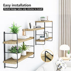 MXCSE Wall Shelves, Wall Mounted Floating Bookshelves, DIY Wood Hanging Shelves - Image 4
