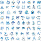 50 Pcs Clear PET Blue Coquette Aesthetic Stickers - Image 7