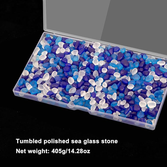 QEQEKAKA Sea Glass Stones for Crafts About 1LB Glass Pebbles Gemstones Bulk for - Image 4