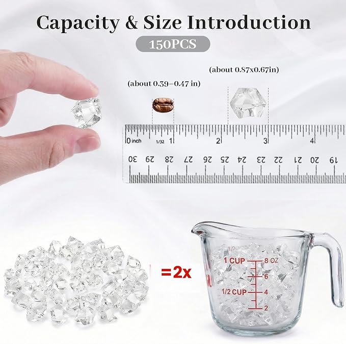 DomeStar Fake Ice, Plastic Diamonds Acrylic Rocks Vase Fillers - Image 2