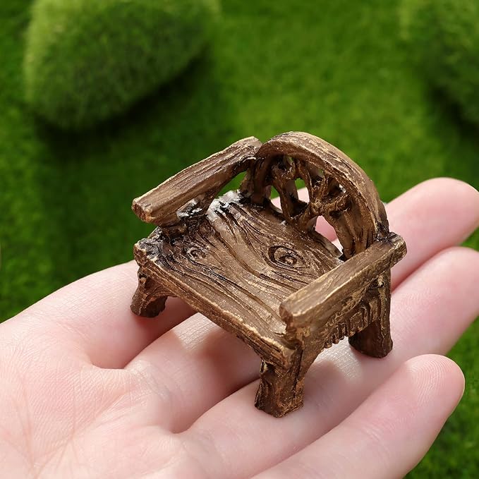 Skylety 12 Pieces Garden Furniture Ornaments Miniature Table and Chairs Set - Image 3