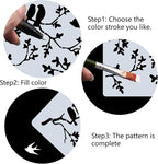 GORGECRAFT 12"X12"Birds on Branches Stencil Leaf Silhouette Templates Reusable - Image 4