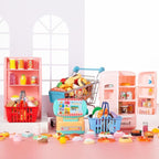 164Pcs Mini Shopping Cart Basket Miniature Food Drink Toy Supermarket Metal - Image 2