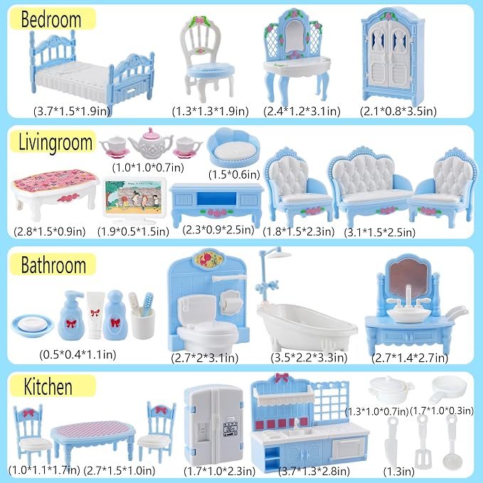 35 Pcs Dollhouse Furniture Accessories Set Mini House Furniture Small Dollhouse - Image 5