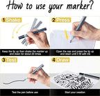 AKARUED Black Acrylic Paint Markers, 8 Pack Acrylic Black Paint Pen Sets - Image 4