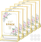 Acrylic Sign Holder 5X7 Double-sided Gold Frames ，6 Pack | Acrylic Frames by AcrylicSignHolderMahjongRacks%EF%BC%8CMahjongBags