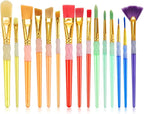 15Pcs Paint Brushes Value Pack, Includes 15 Different Types of Brushes by KEVINSASACRAFTS