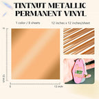 Tintnut Holographic Permanent Vinyl 8 Pcs 12x12in Orange Adhesive Vinyl | Solid - Image 2