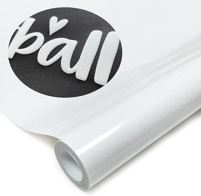 Glitter Puff Heat Transfer Vinyl, 12in X 5ft Iron on Vinyl | 3D Puff, Wash No by YIWLOER