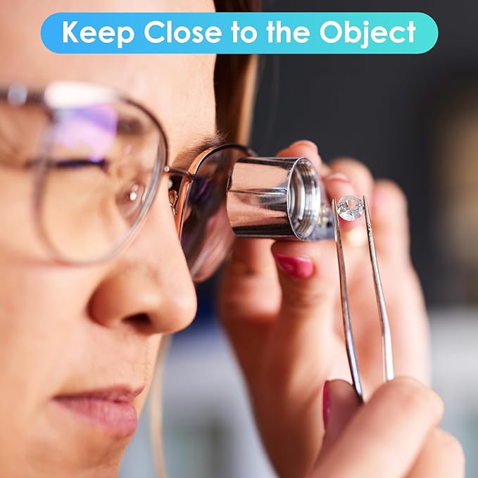 Leffis 2 Pack 40X Jewelers Loupe Magnifier Magnifying Glasses, LED/UV - Image 7