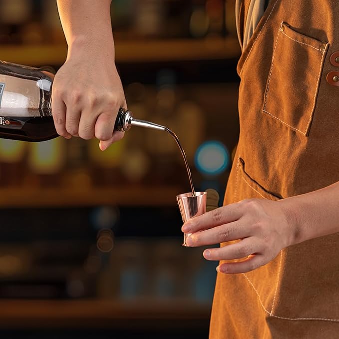 Briout Jigger for Bartending, Flat Edge Rose Gold - Image 4