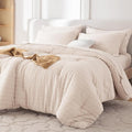 MUXHOMO 7 Pieces Queen Comforter Set, Seersucker Bed in a Bag Queen Size by MUXHOMO