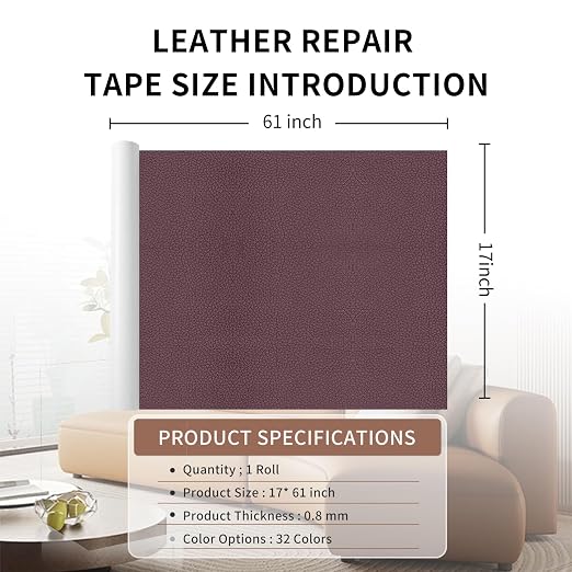 Leather Repair Patch Tape, Car Seat, Vinyl Leather Repair Kit - Image 2