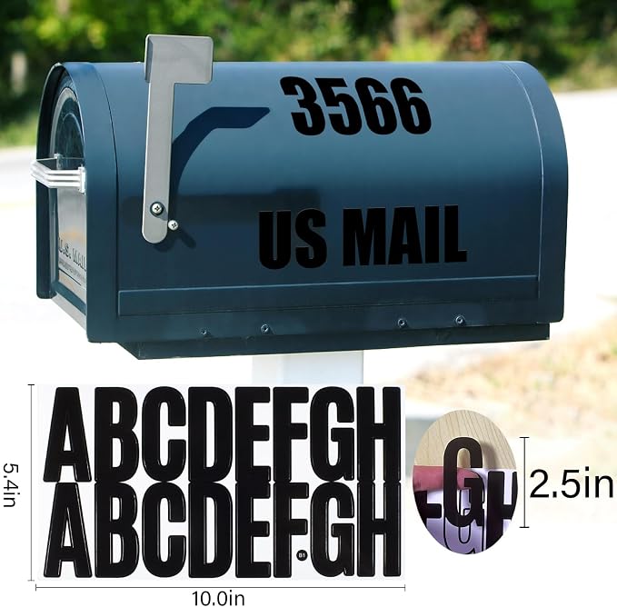400 Pcs 24 Sheets Letter Stickers, Self Adhesive Waterproof 2.5 Inch Mailbox - Image 2