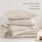 Andency King Size Comforter Set Beige, Boho Cream Soft Warm Tufted Neutral - Image 7
