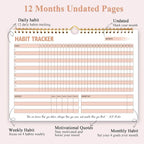 Habit Tracker Calendar, Daily Weekly Goal and Habit Tracker Journal, 12 Months - Image 3