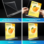 Acrylic Sign Holder 5x7, 11 Pack Clear TableTop Sign Holder-Sided, Plastic - Image 3
