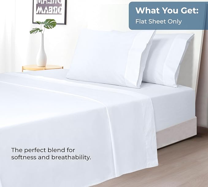 Royale Linens 100% Organic Cotton King Flat Sheet Only - Image 5