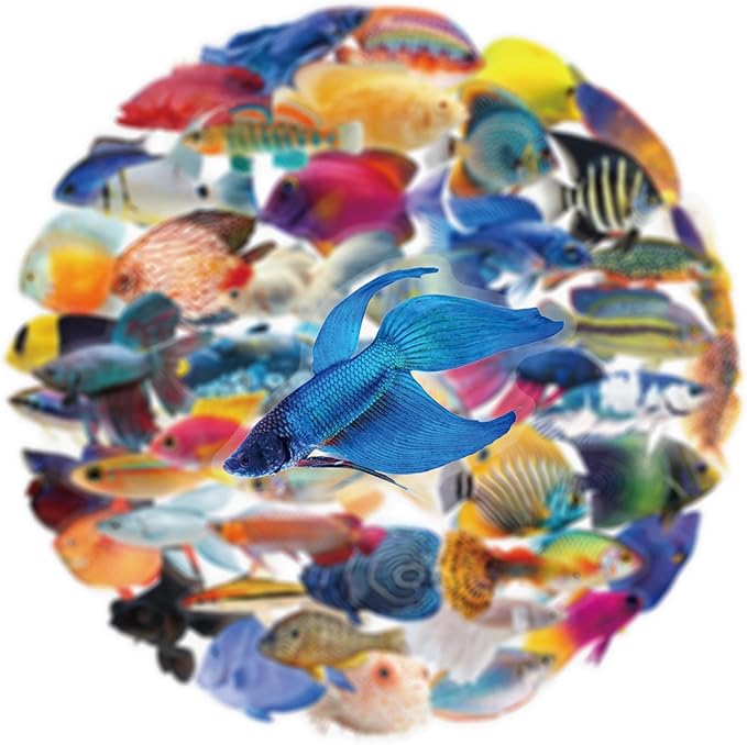 50PCS Clear Tropical Marine Life Ocean Stickers PET Fish Aesthetic Sticker - Image 3
