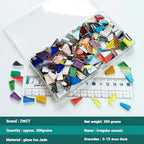 Black Mixed Irregular Mosaic Glass Mosaic Tiles Pieces, 300g Mosaic DIY Set - Image 2