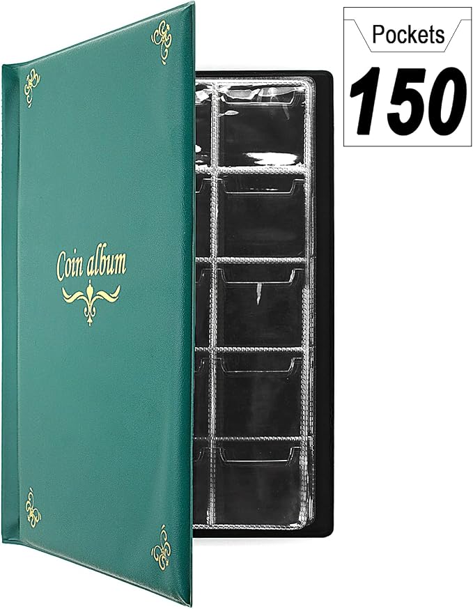 150 Pockets Coin Album, Penny Collecting Book, Souvenir Coins Collection Holder - Image 8