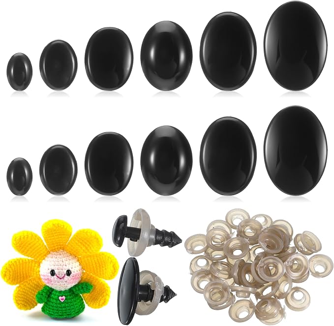 360Pcs Safety Eyes and Noses for Crocheting, 6 Sizes Craft Amigurumi Eye for by Unknown