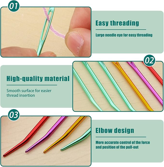Bupete 25 Pcs Yarn Needles Set, Metal Tapestry Needle, Crochet Needles - Image 5