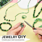 Glass Beads Jewelry Making Kit, Fresh Green Color-900pcs Include 8mm Assorted - Image 4