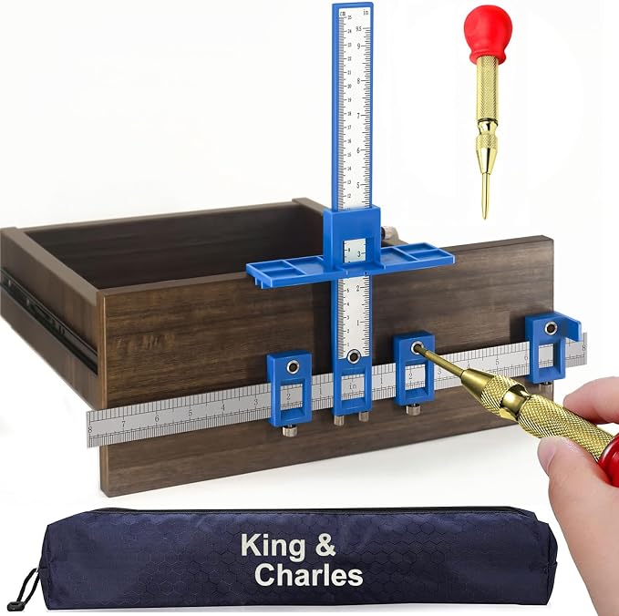 King&Charles Cabinet Hardware Jig & Automatic Center Punch Set. | Avoid Jitter by King%26Charles