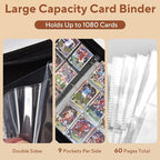 Baseball Card Binder 9 Pocket, 1080 Pockets Trading Card Binder - Image 4