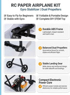 Rc Paper Airplane Kit with Gyro Stabilizer, DIY Model Airplanes Launcher - Image 5