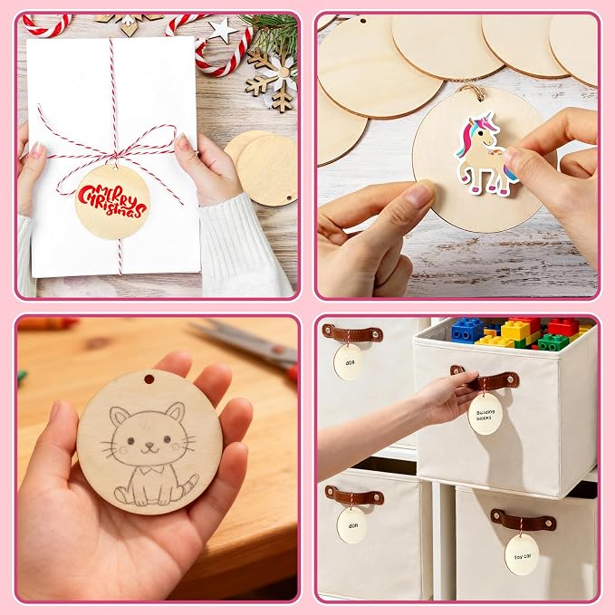 FSWCCK 50 PCS 3 Inch Wood Circles - Image 5