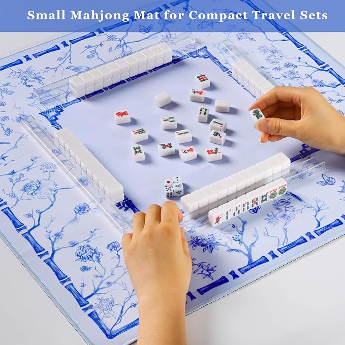 TIASUSAN Mini Mahjong Mat for Travel Mahjong Tile Set, Mahjong Mat for Table - Image 3