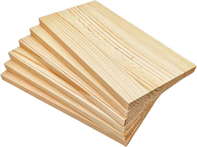 6PCS Rectangle Wood Boards Unfinished Wood Blocks by Anktily