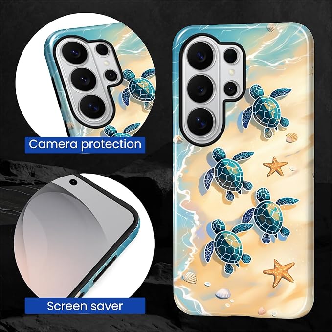 for Samsung Galaxy S26 Ultra Case, Sea Turtle Beach Pattern Glossy 2 in 1 - Image 5