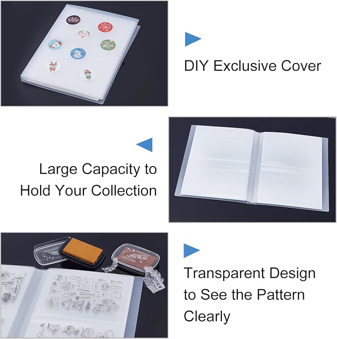 GLOBLELAND 80 Pockets Clear Stamps Storage Album Cut Dies Storage Bag Embossing - Image 7