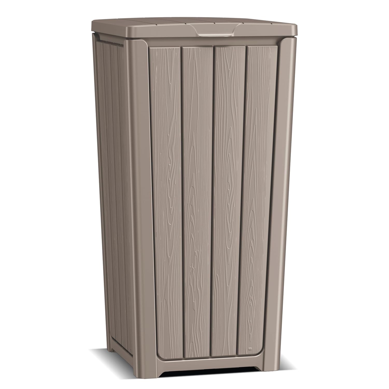 EasyUp Exterior Waste Bin with Cover, Weather-Resistant and UV-Protected Resin Garbage Container, Outdoor Receptacle for Terrace, Kitchen, Porch or Garden