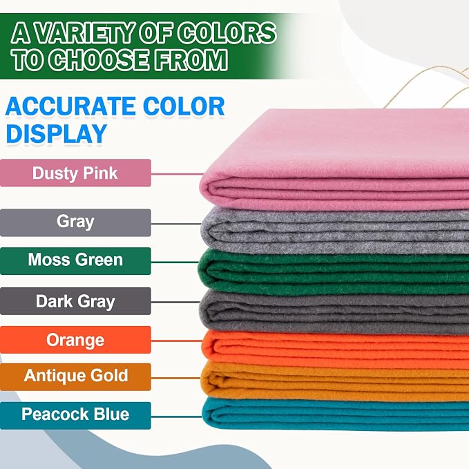 XSEINO Moss Green Large Felt Fabric 108" X 36 ", 1.4 mm Thick Soft Felt Fabric - Image 5