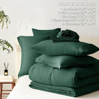 CozyLux King Size Comforter Set Emerald Green - Image 7