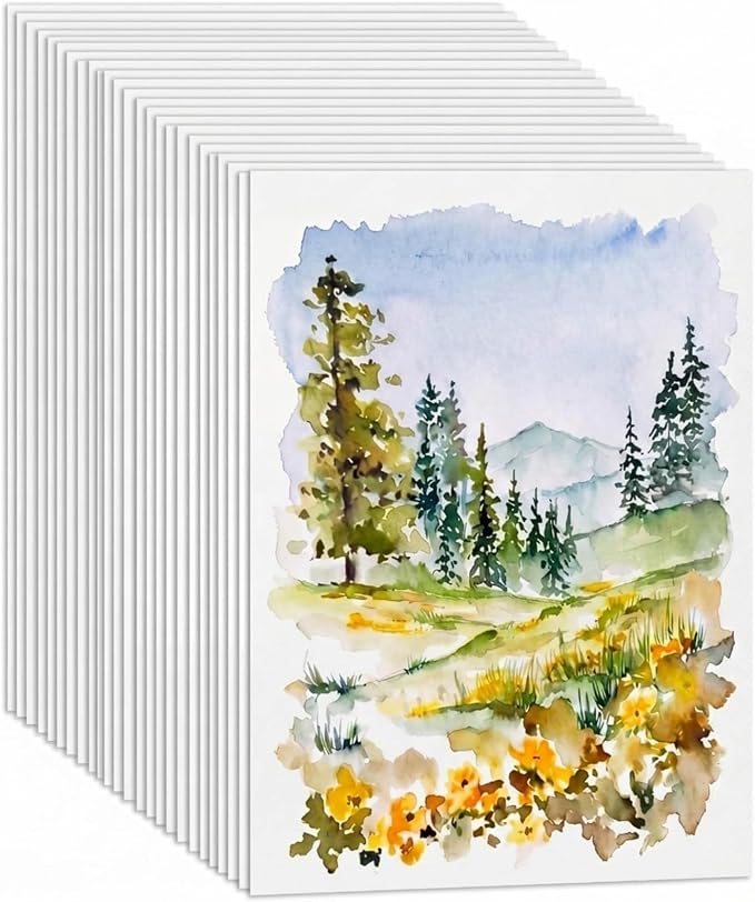 TaoBary 300 Pcs Watercolor Paper Sheet Bulk 5.5 x 8.5 Inch White Cold Press by TaoBary