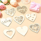 40 Pcs Unfinished Wood Heart Cutouts - Image 6