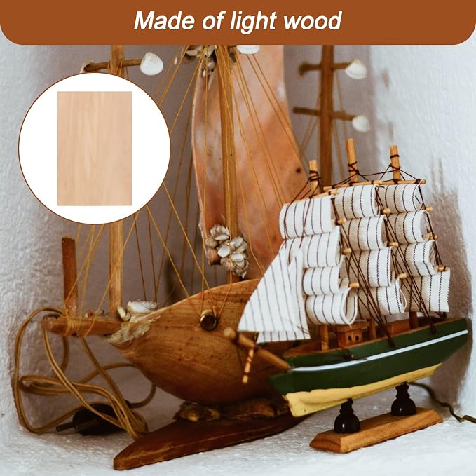 20 Pack 12 x 8 x 1/8 Inch Basswood Sheets, Rectangular Plywood Balsa Wood Sheet - Image 5